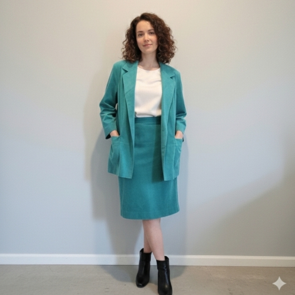Elegant Teal Skirt Set for Women